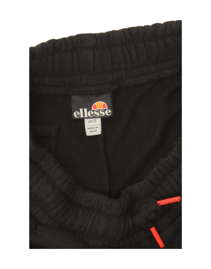 Ellesse Herren-Sportshorts, klein, schwarz, gestreift, Baumwolle