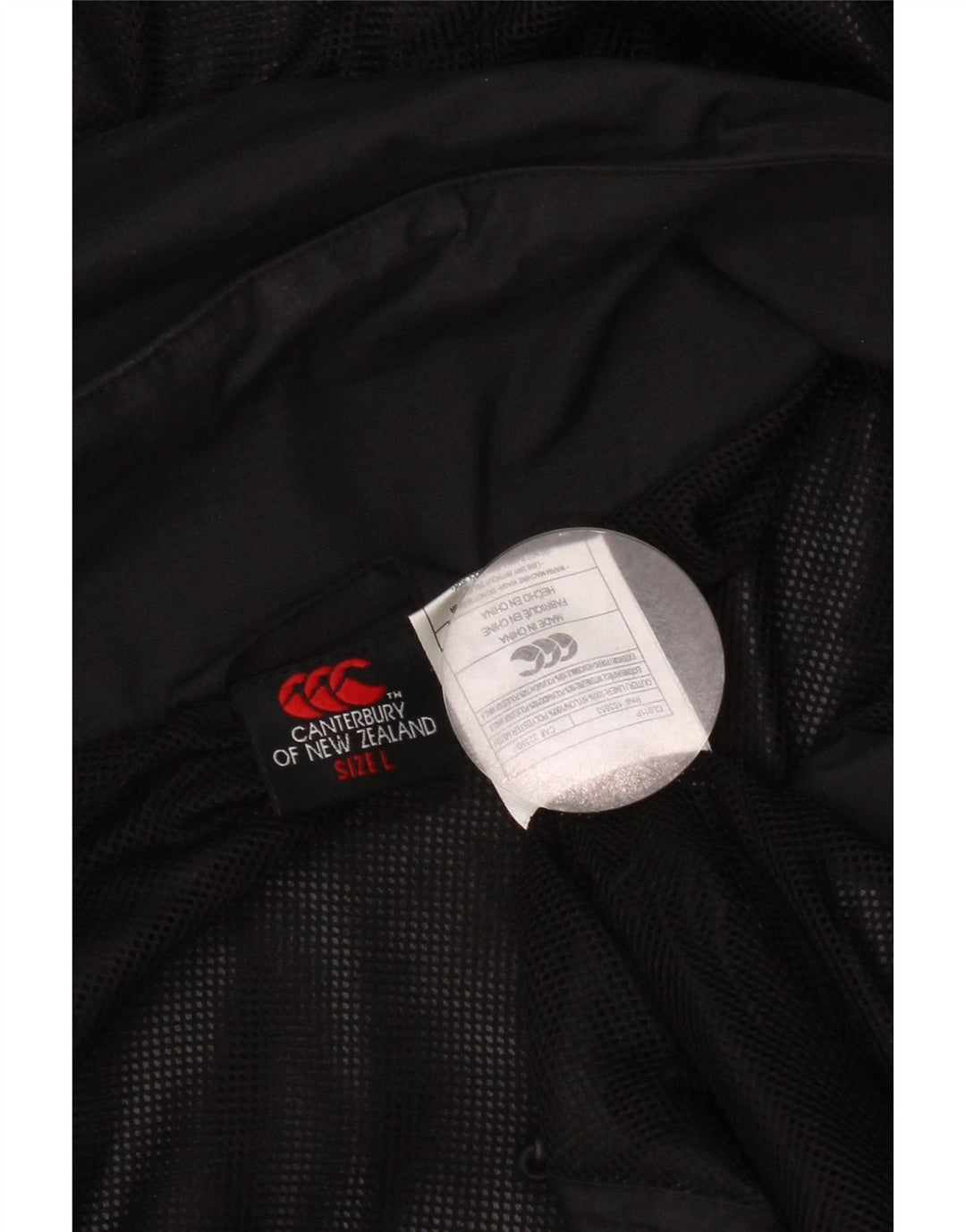 Canterbury Herren Kapuzenpullover Regenjacke UK 40 Large Schwarz Nylon