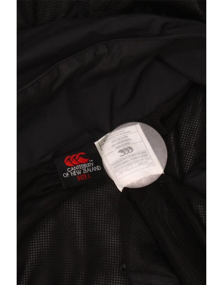 Canterbury Herren Kapuzenpullover Regenjacke UK 40 Large Schwarz Nylon