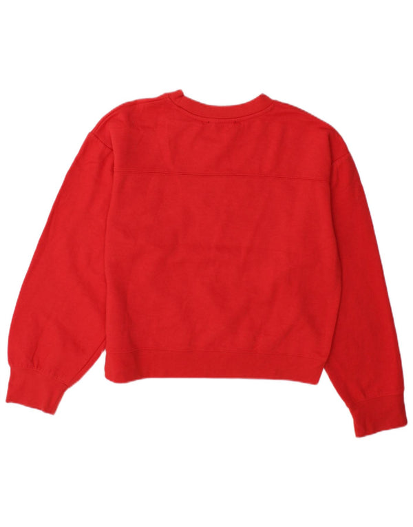 Übergroßer Damen-Sweatshirtpullover von Zara, Gr. 10, Größe S, Rot, Polyester