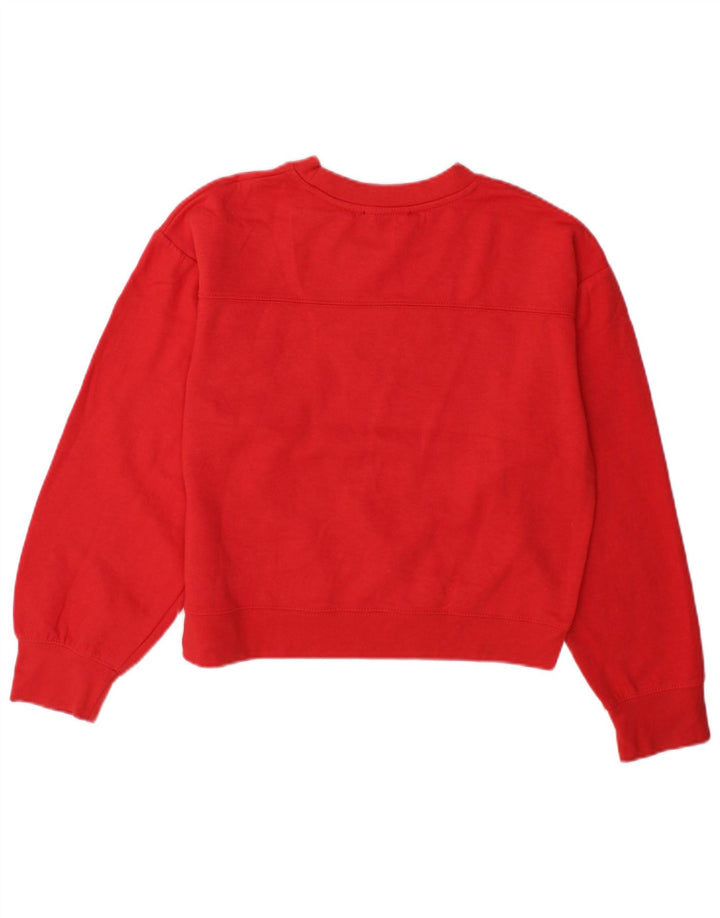 Übergroßer Damen-Sweatshirtpullover von Zara, Gr. 10, Größe S, Rot, Polyester