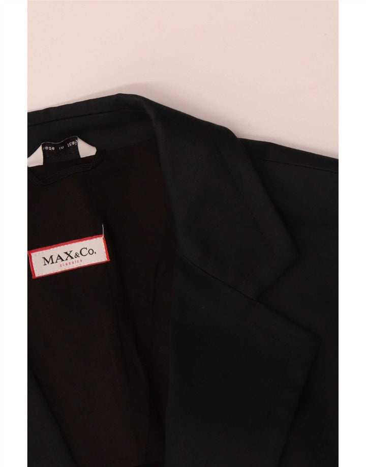 Max & Co. Damen-Blazer mit 2 Knöpfen, UK 10, Größe S, Marineblau, Baumwolle
