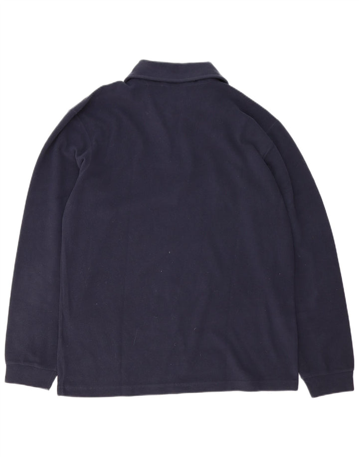 Champion Herren-Fleecepullover mit Reißverschluss am Hals, groß, marineblaues Polyester