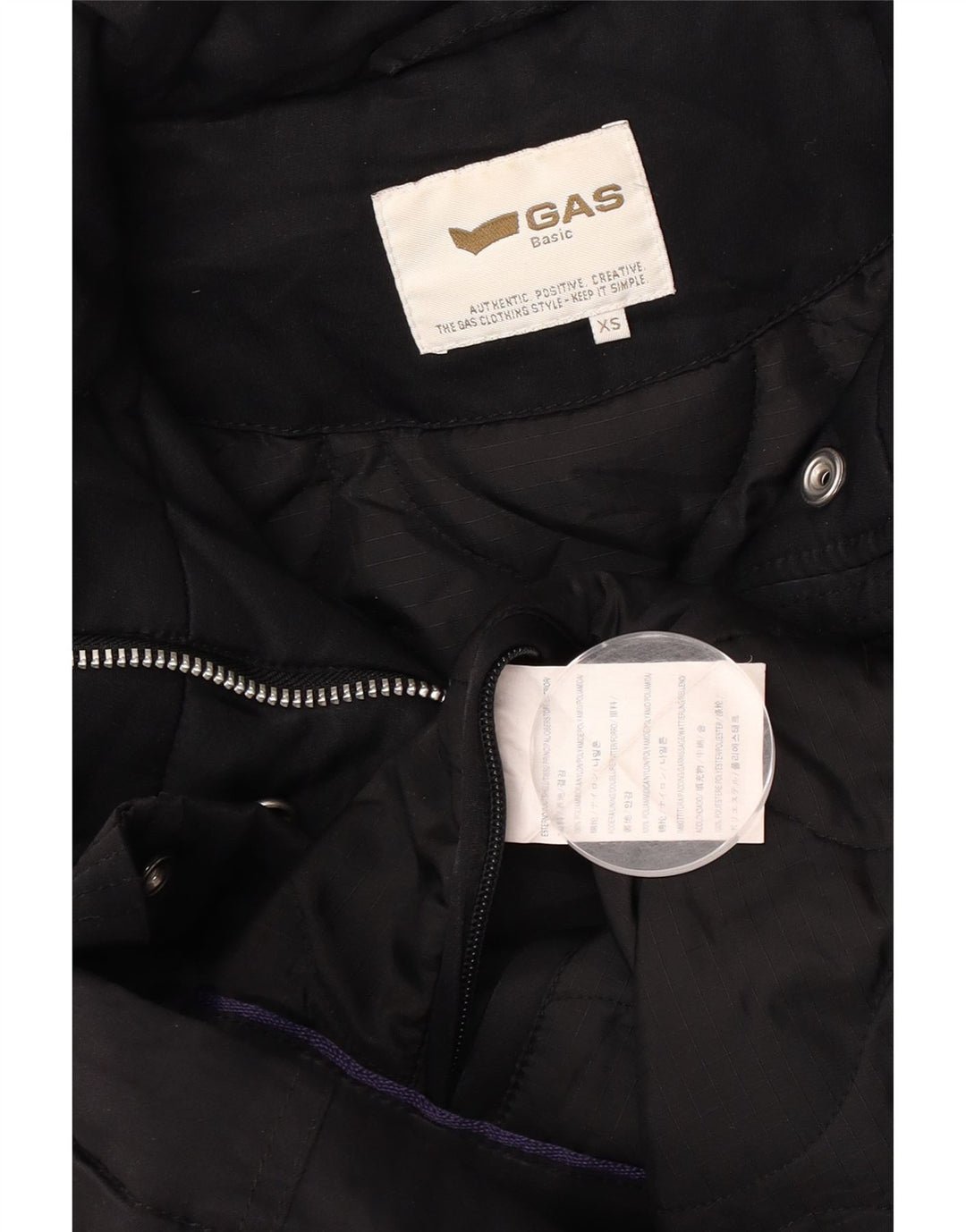 Gas Damen Bomberjacke mit Kapuze UK 6 XS Schwarz Polyamid