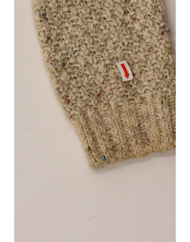 PER UNA Damen-Cardigan mit Kapuze, UK 12, mittelbeige gefleckte Baumwolle