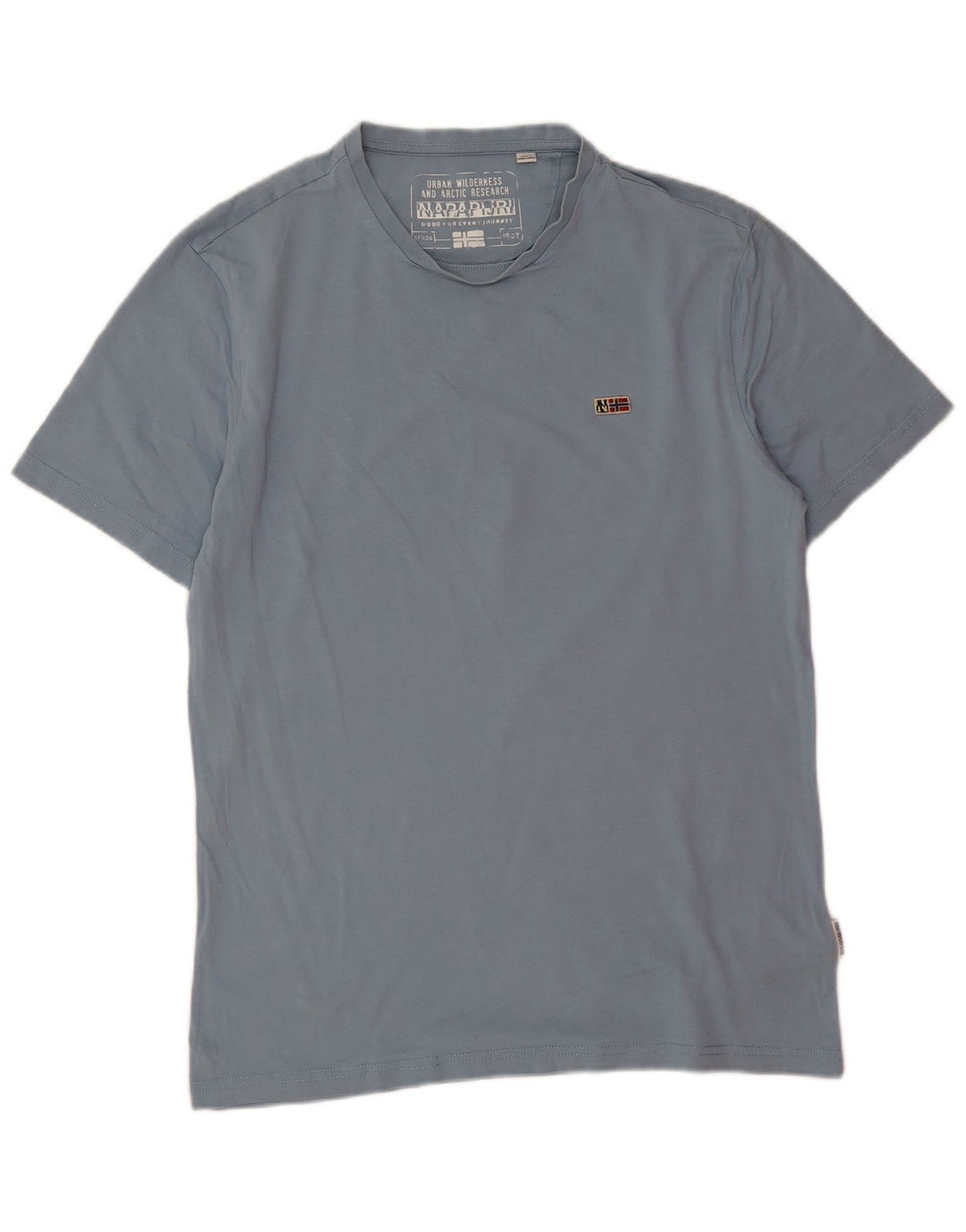 Napapijri Herren T-Shirt-Oberteil aus mittelblauer Baumwolle