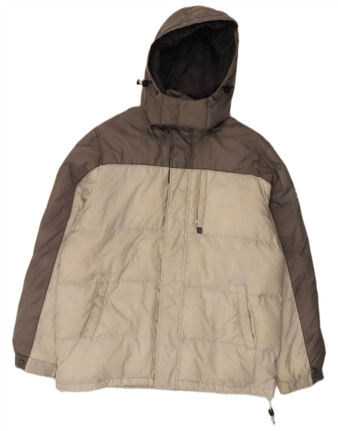Champion wattierte Herrenjacke mit Kapuze, UK 40, Größe L, Grau, Farbblock