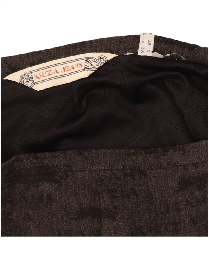 KRIZIA JEANS Grafischer Bleistiftrock für Damen, UK 12, Mittel W28, Grau