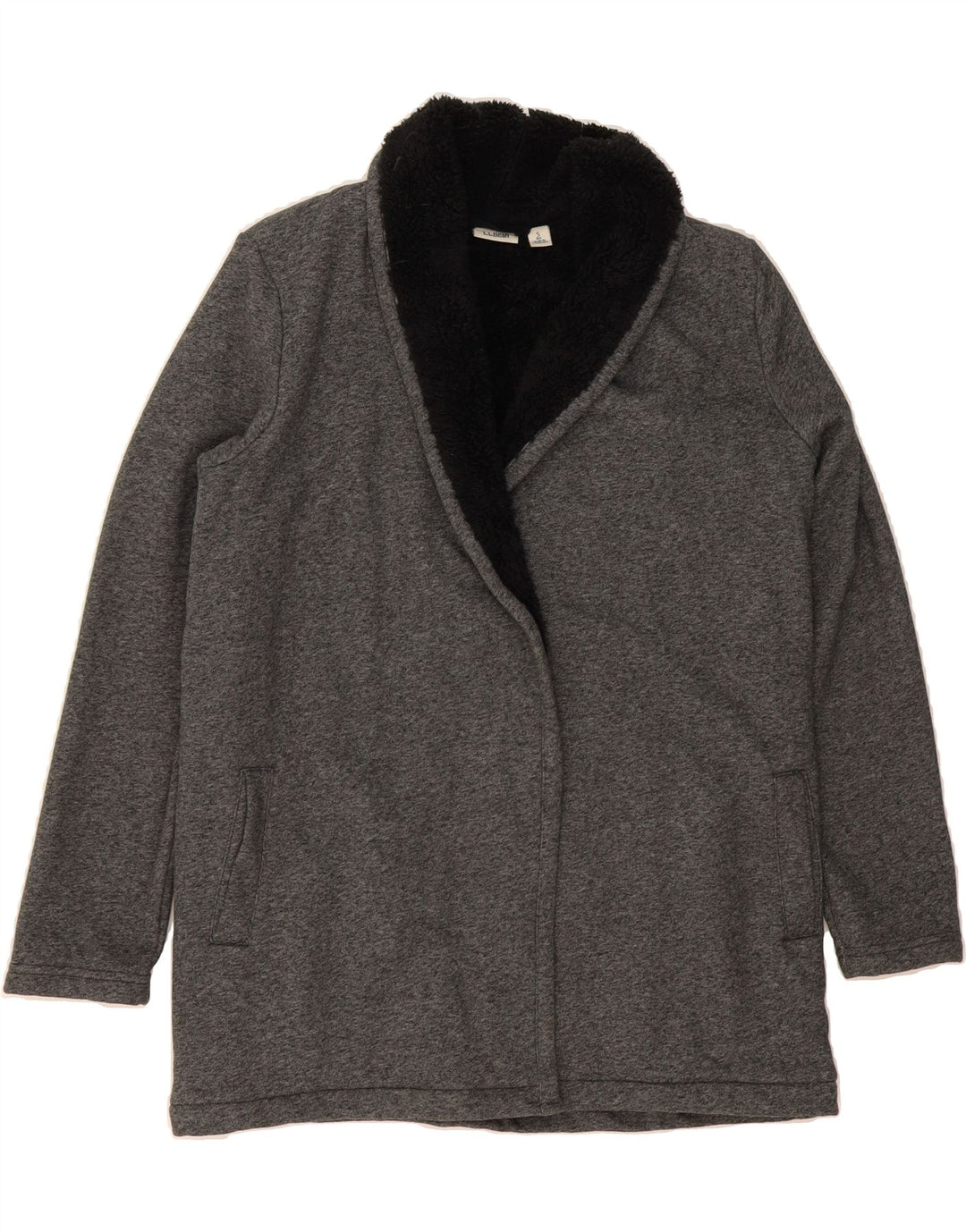 L.L.BEAN Womens Oversized Sherpa Overcoat UK 10 Small Grey Flecked Cotton Vintage L.L.Bean and Second-Hand L.L.Bean from Messina Hembry 