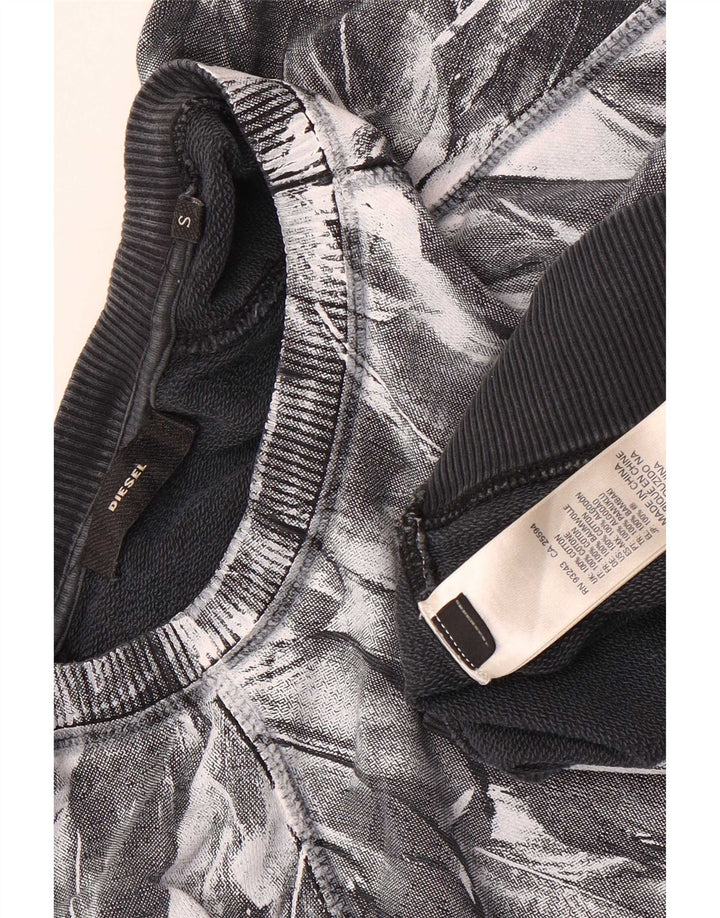 Diesel Herren-Sweatshirt mit Grafik, Größe S, schwarze Baumwolle