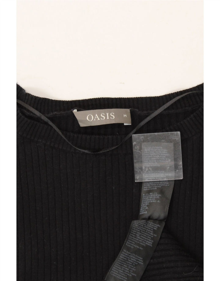 OASIS Womens Boat Neck Jumper Sweater UK 14 Medium Black Cotton Vintage Oasis and Second-Hand Oasis from Messina Hembry 