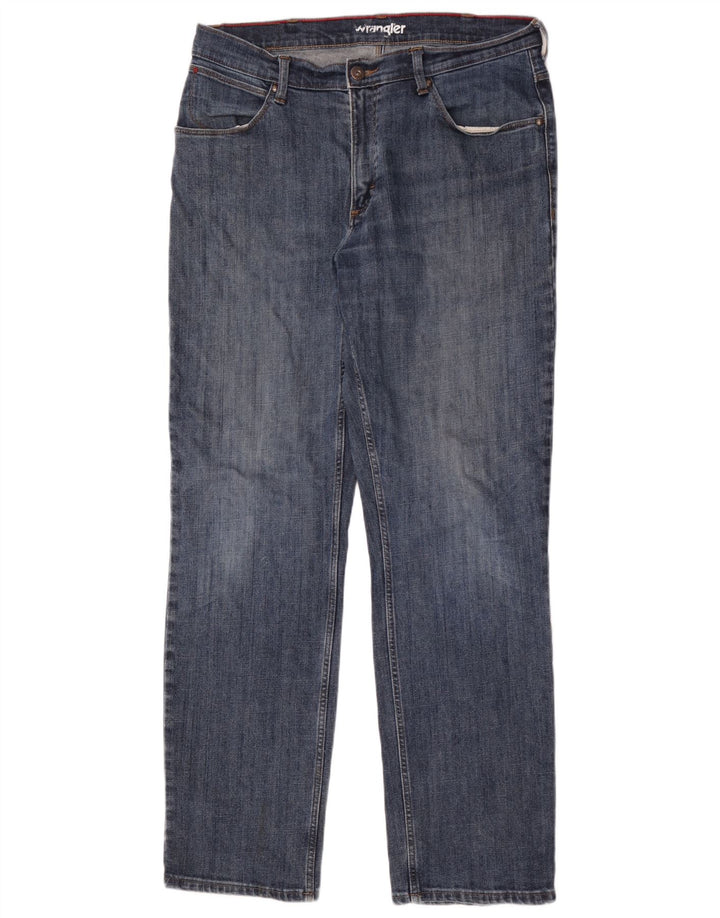Wrangler Herren Straight Jeans W36 L34 Blaue Baumwolle