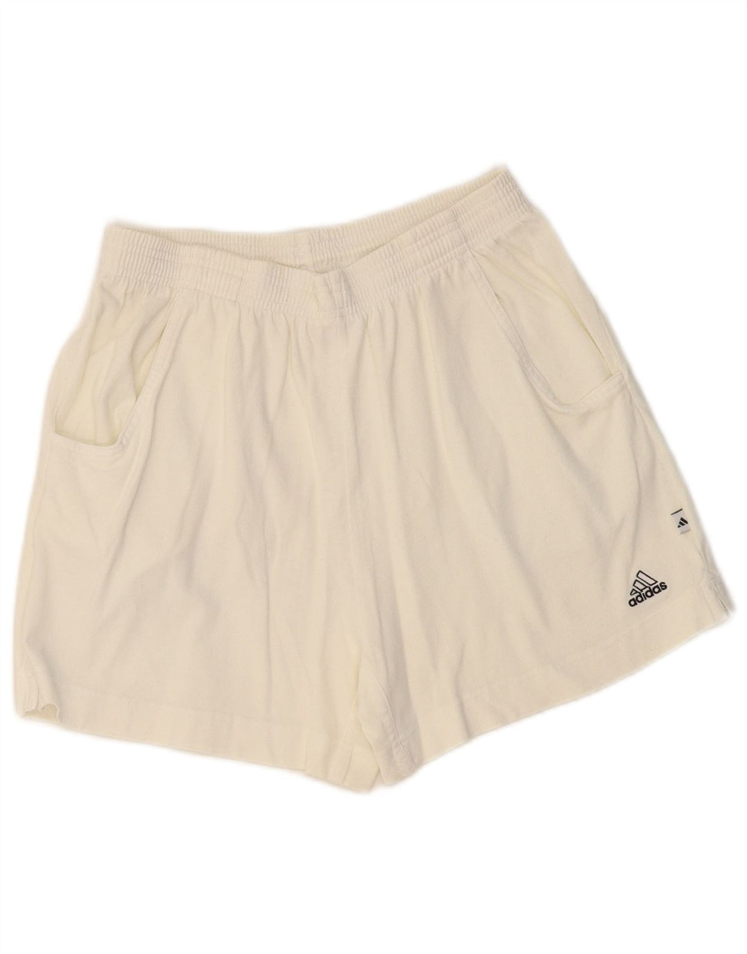 ADIDAS Damen Sportshorts UK 16 Large Off White Cotton