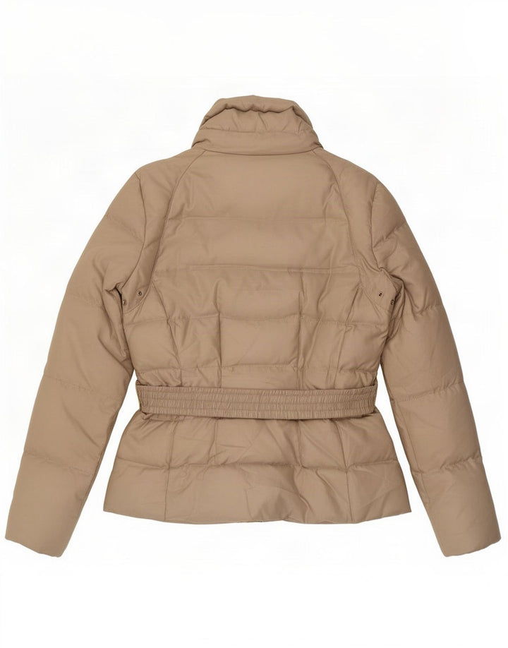 Zara Damen Wattierte Jacke UK 16 Large Beige Polyester