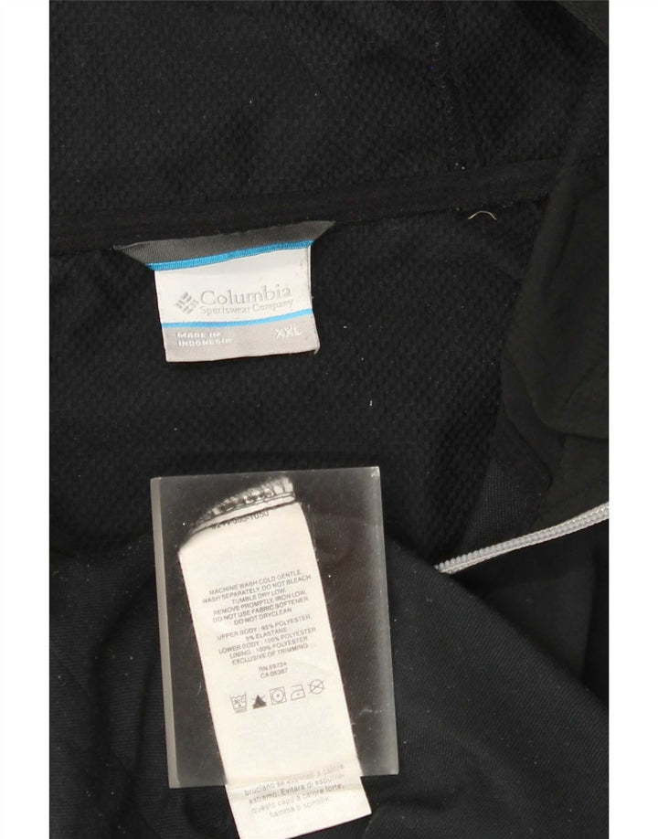 Columbia Herren-Trainingsanzug mit Kapuze, Top-Jacke, 2XL, schwarzes Farbblock-Polyester