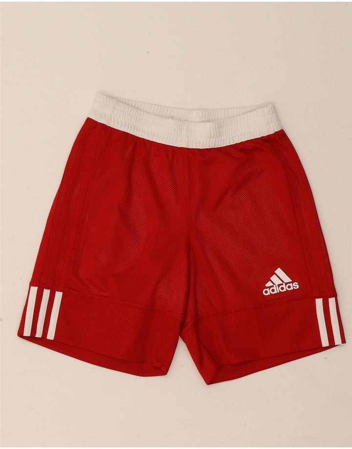 Adidas Sportshorts für Jungen, 9–10 Jahre, rotes Colourblock-Polyester
