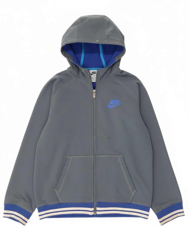 Nike Damen Zip Hoodie Pullover UK 18 XL Grau Polyester