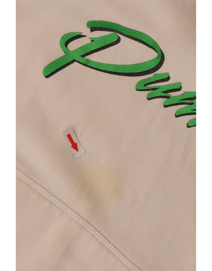 Puma Damen Graphic Hoodie Pullover UK 12 Medium Weiß