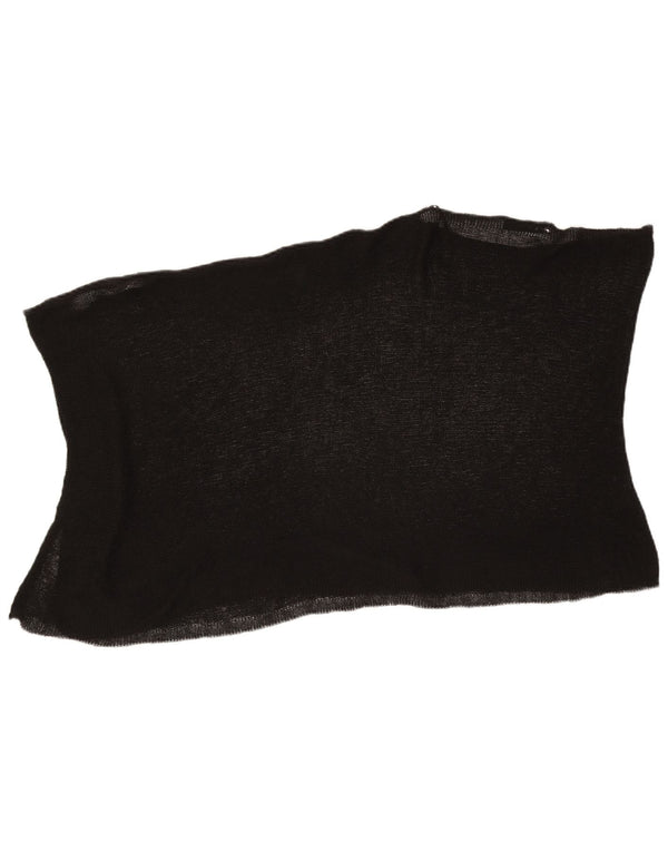 Zara Damen Poncho-Blusenoberteil UK 12 Medium Schwarz Acryl