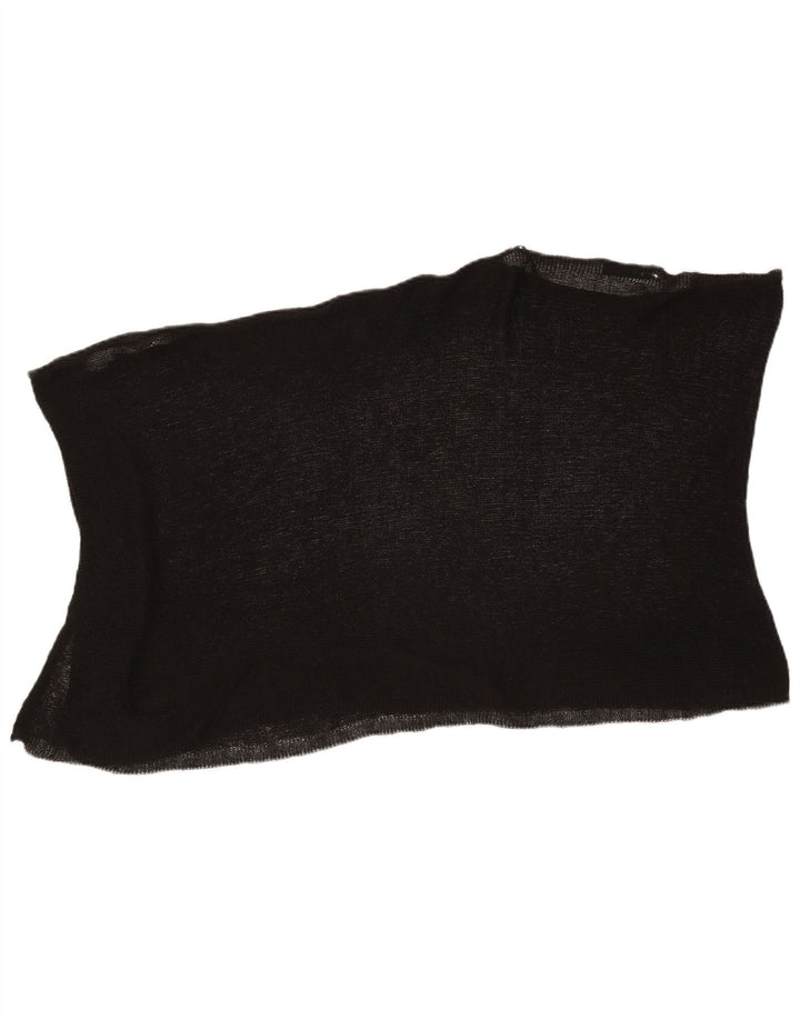 Zara Damen Poncho-Blusenoberteil UK 12 Medium Schwarz Acryl