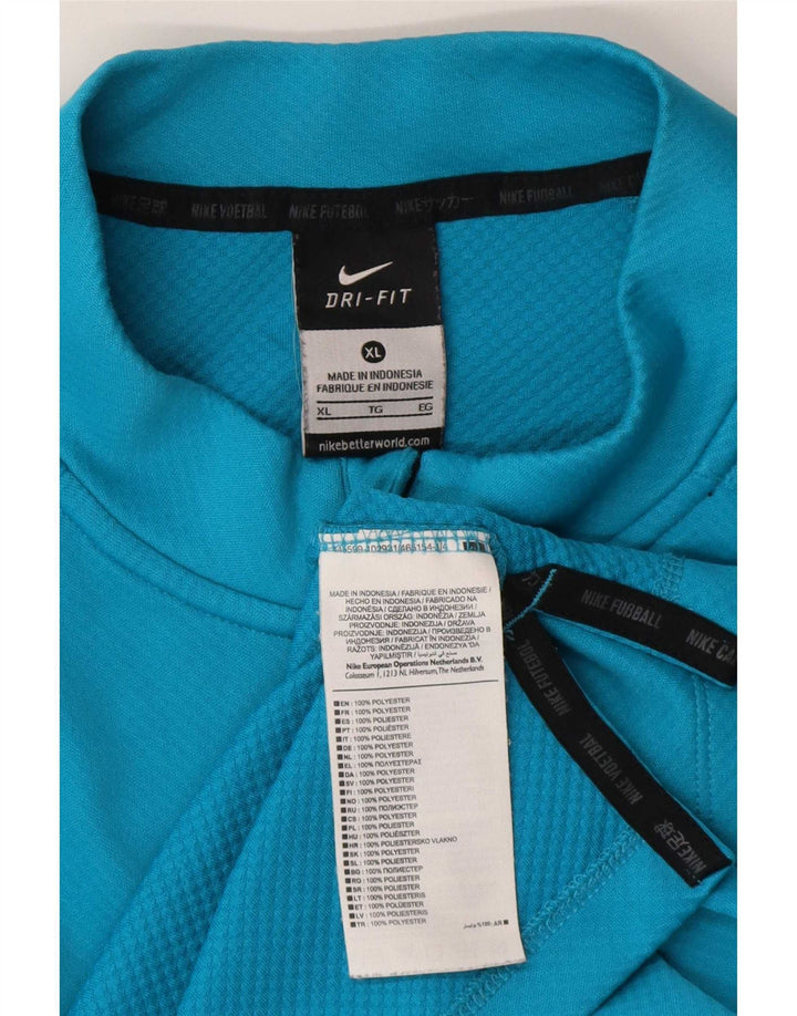 Nike Herren Dri Fit Pullover-Trainingsanzugoberteil mit Reißverschluss, XL, Blau, Farbblock