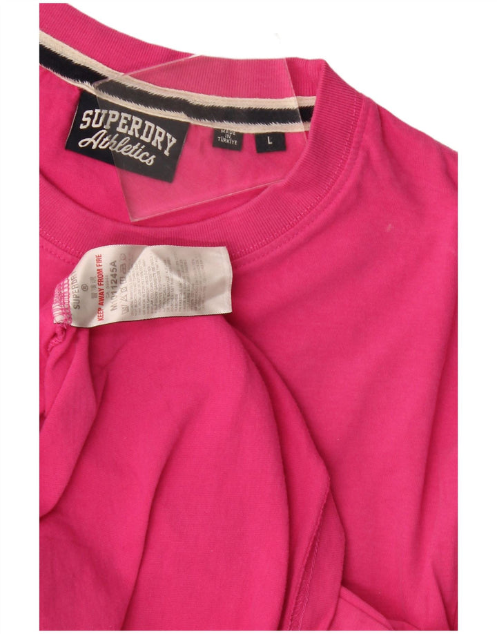 Superdry Herren T-Shirt Top Large Rosa Baumwolle
