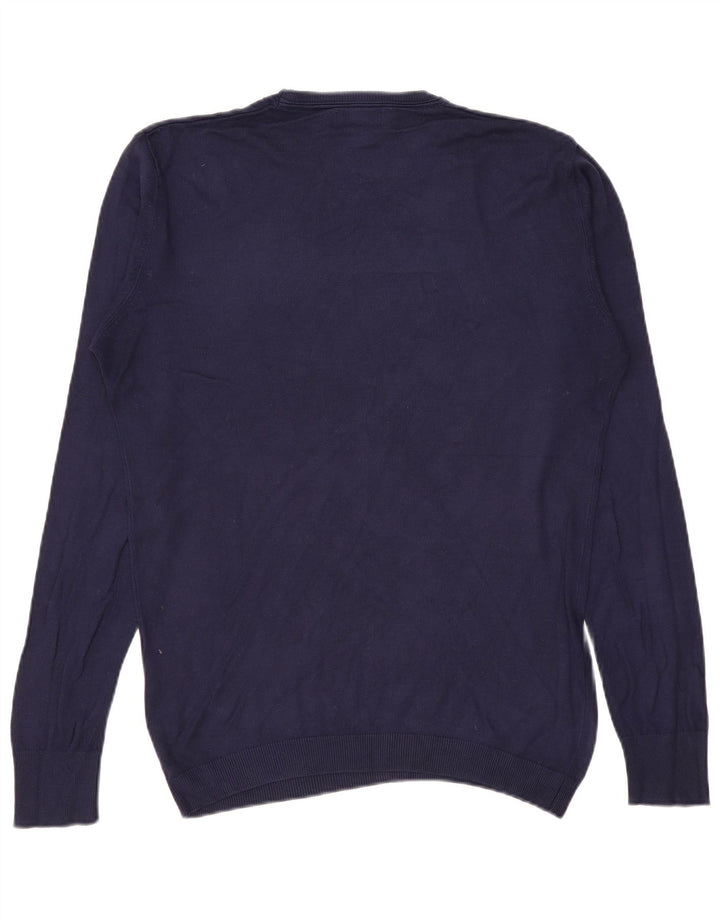 Zara Herren-Pullover mit Rundhalsausschnitt, Größe L, Marineblau