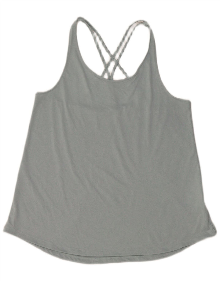 Adidas Damen Aeroready Vest Top UK 14 Large Grau Polyester