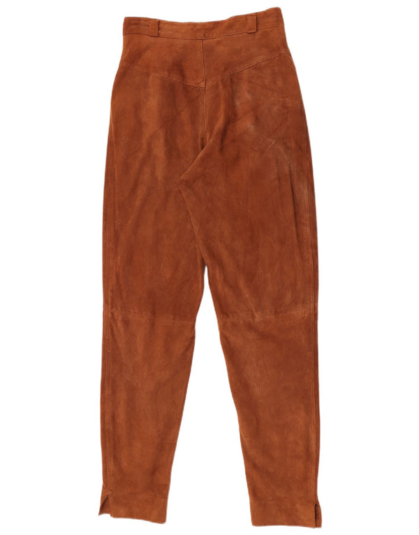 Vintage Damen Tapered Wildlederhose IT 42 Medium W26 L30 Braunes Wildleder