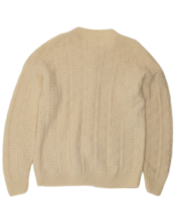 Vintage Herren Strickjacke Pullover Groß Beige