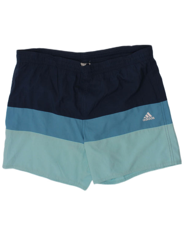Adidas Badeshorts für Jungen, 13–14 Jahre, marineblaues Farbblock-Polyester
