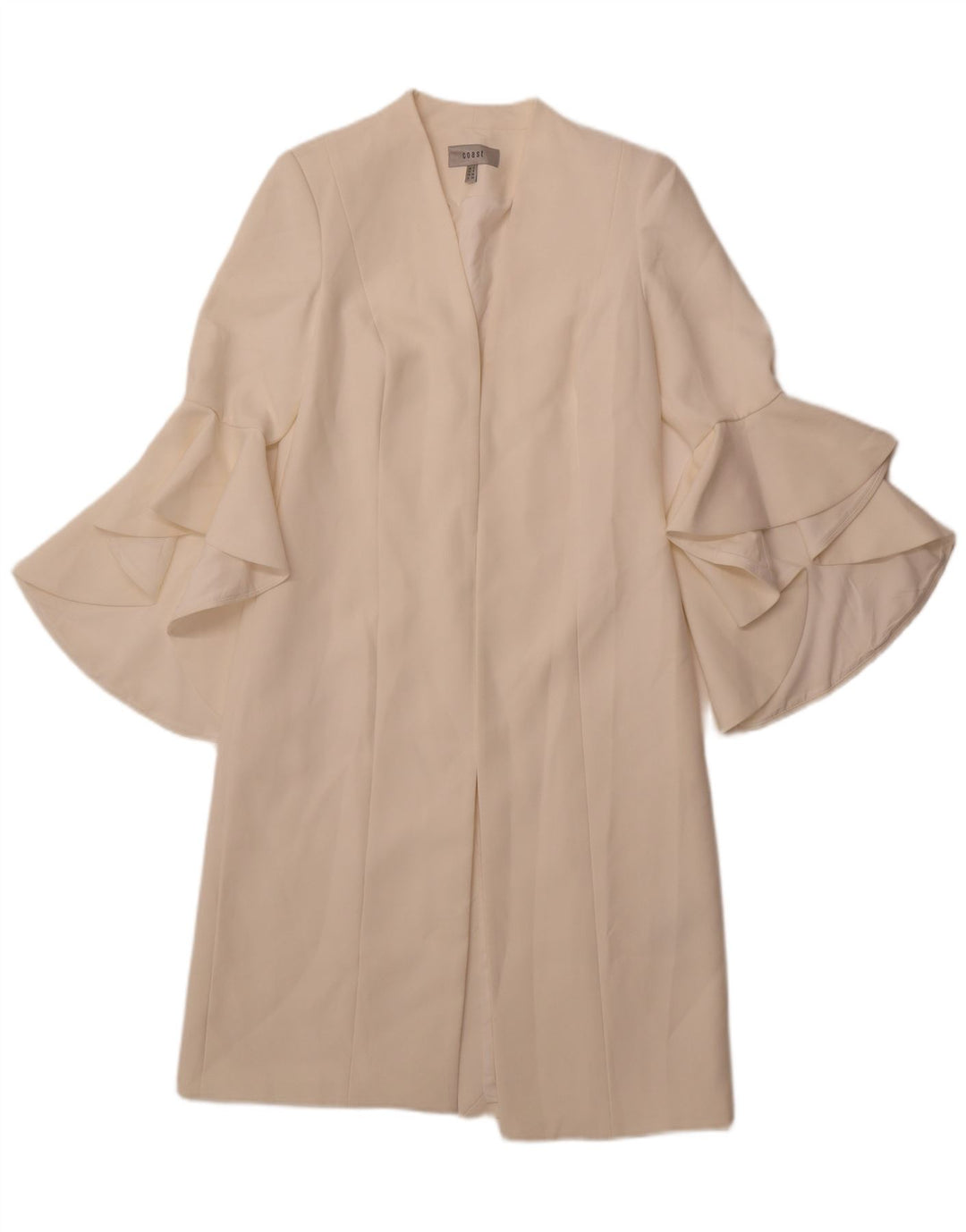 COAST Womens Longline Open Blazer Jacket UK 8 Small Off White Polyester