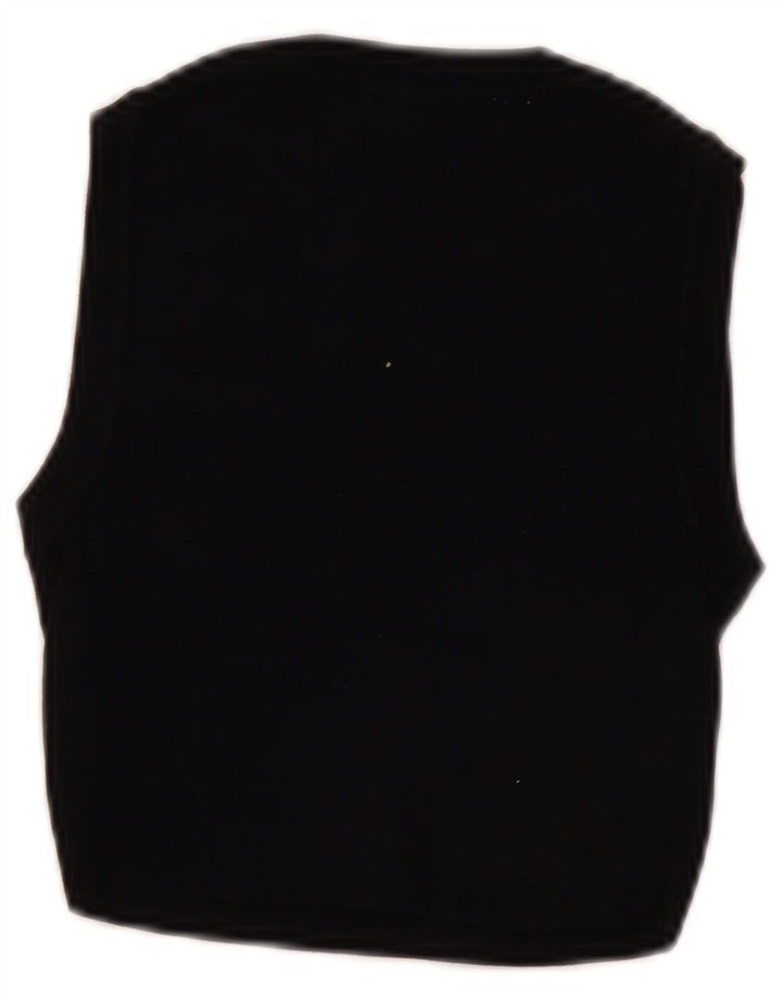 Zara Damen Crop Vest Top UK 8 Small Schwarze Viskose