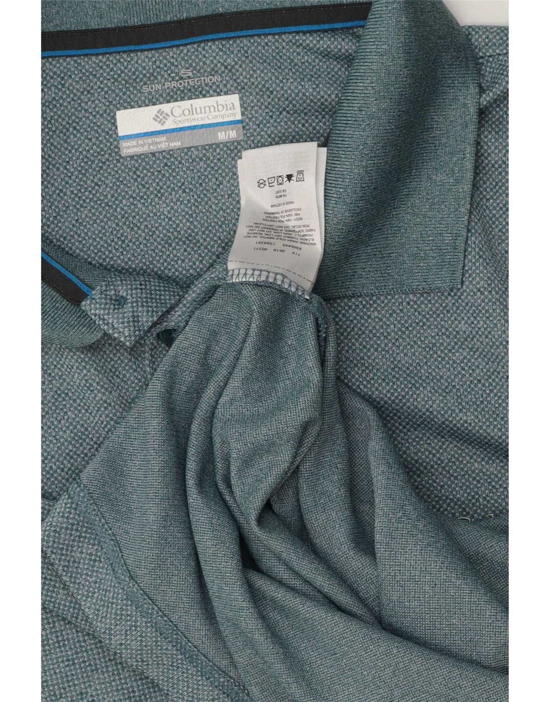Columbia Herren-Poloshirt aus mittelgrünem Polyester