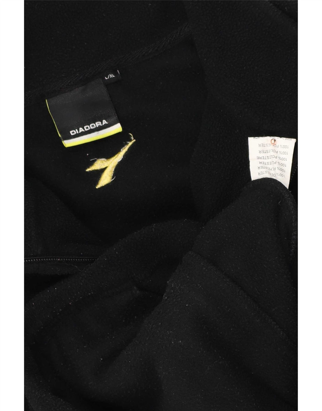 Diadora Herren Fleecejacke UK 40 Large Schwarz Colourblock Polyester