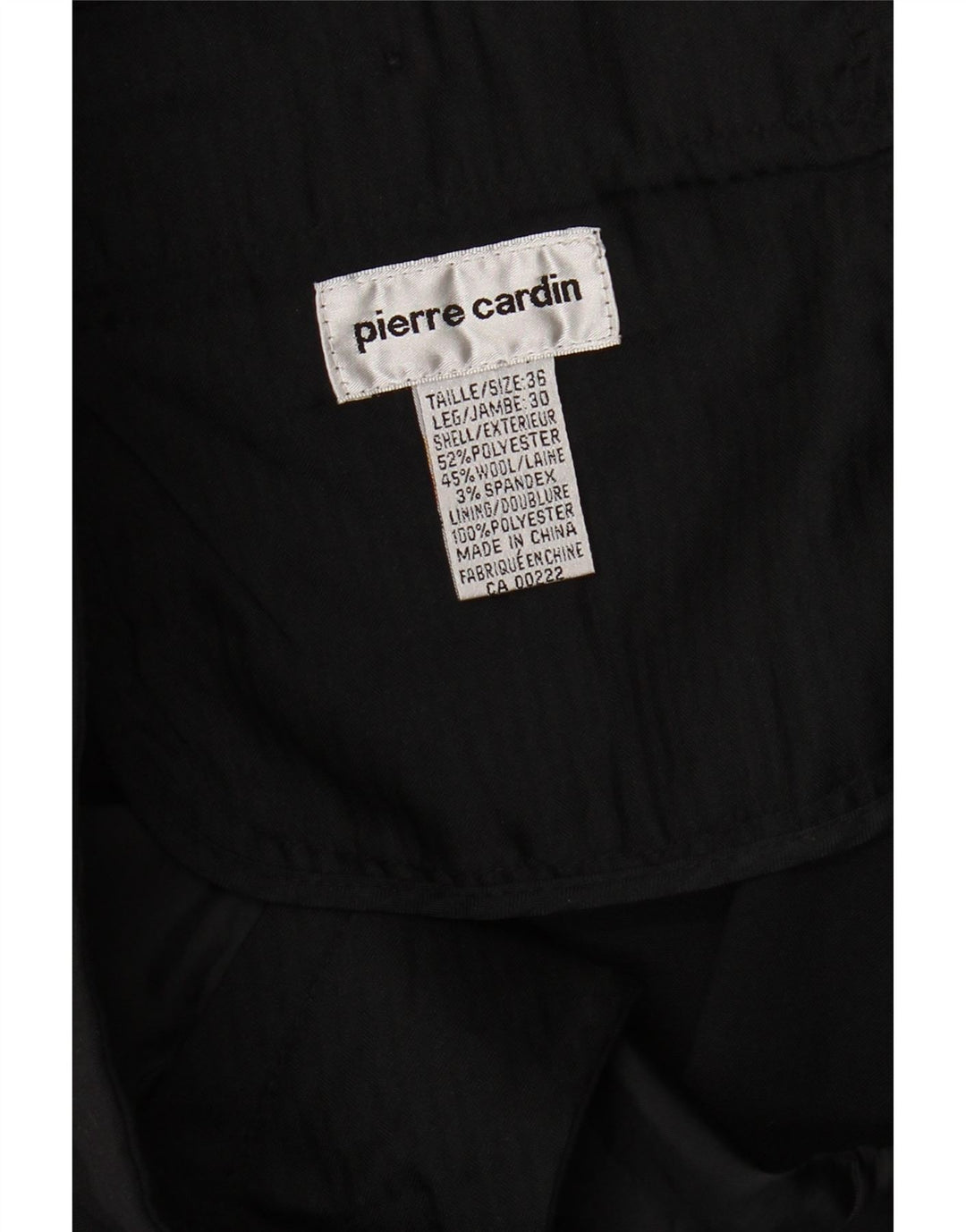 Pierre Cardin Herren Straight Chino Hose W36 L27 Schwarz Polyester