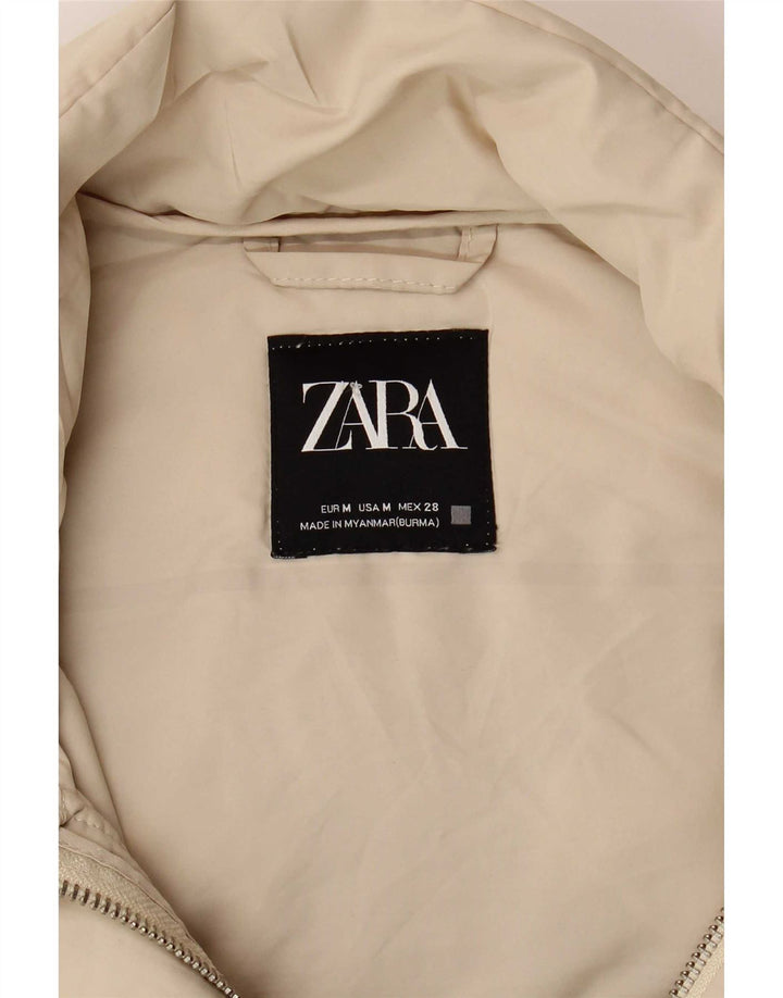 Zara Damen Longline-Kapuzenweste, gepolstert, UK 14, Mittelbeige, Polyester