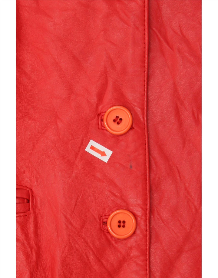 FALCONPEL Womens 3 Button Leather Blazer Jacket IT 48 XL Red Leather Vintage Falconpel and Second-Hand Falconpel from Messina Hembry 