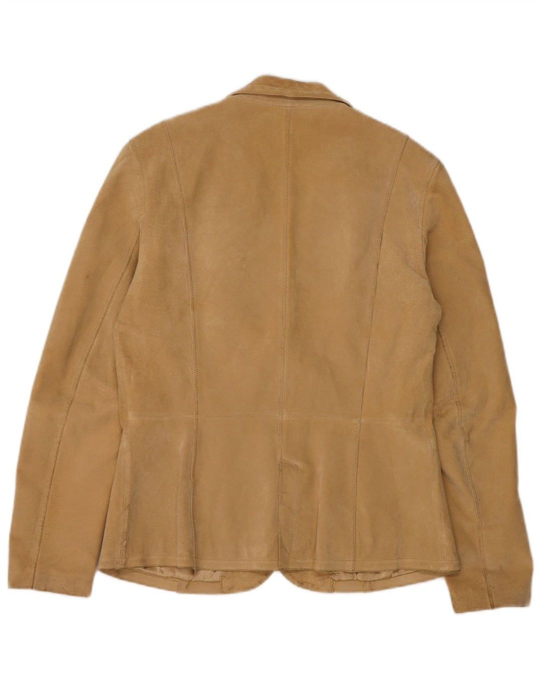 In Extenso Damen-Blazer aus Wildleder mit 2 Knöpfen, UK 14, mittelbeigefarbenes Leder