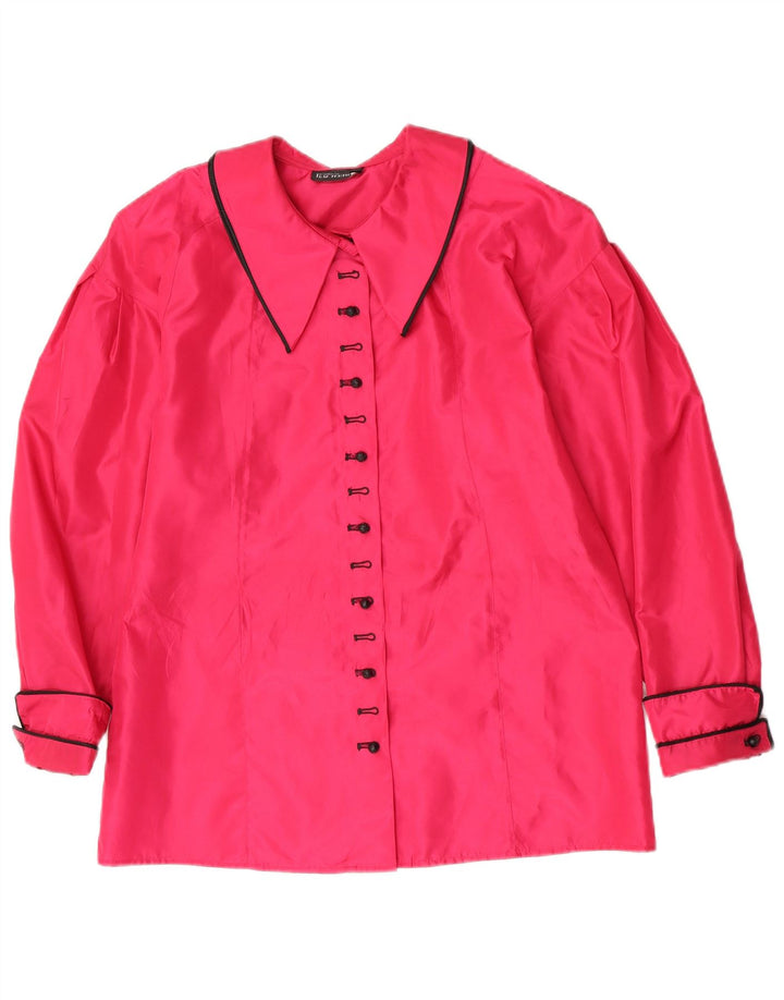 Lutz Teutloff Damen Hemdbluse UK 14 Large Rosa Polyester