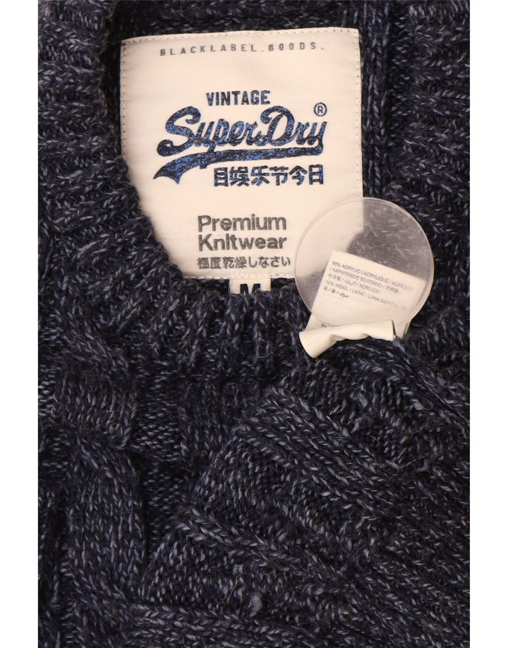 SUPERDRY Herren-Pullover mit Rundhalsausschnitt, Mittelblau, Acryl