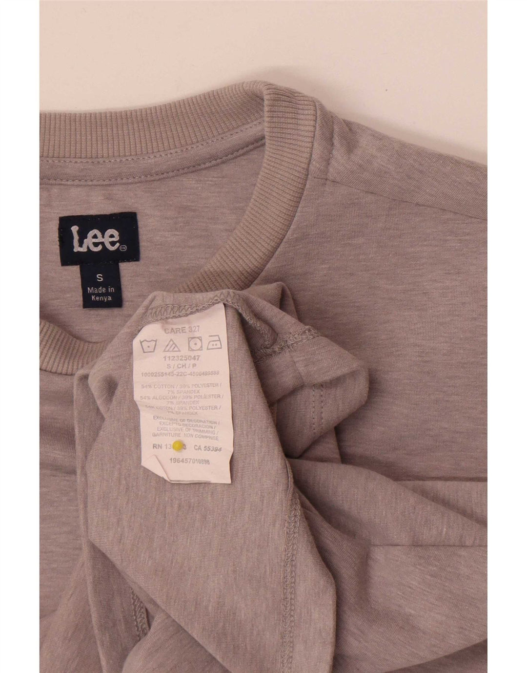 Lee Womens Oversized Crop Top UK 10 Small Grey Cotton