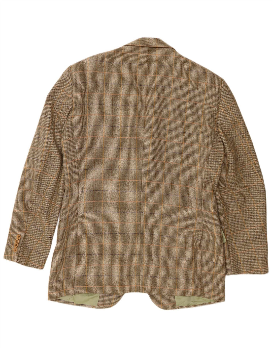 Abla Herren-Blazer mit 2 Knöpfen, IT 50, große grüne Wolle mit Hahnentrittmuster