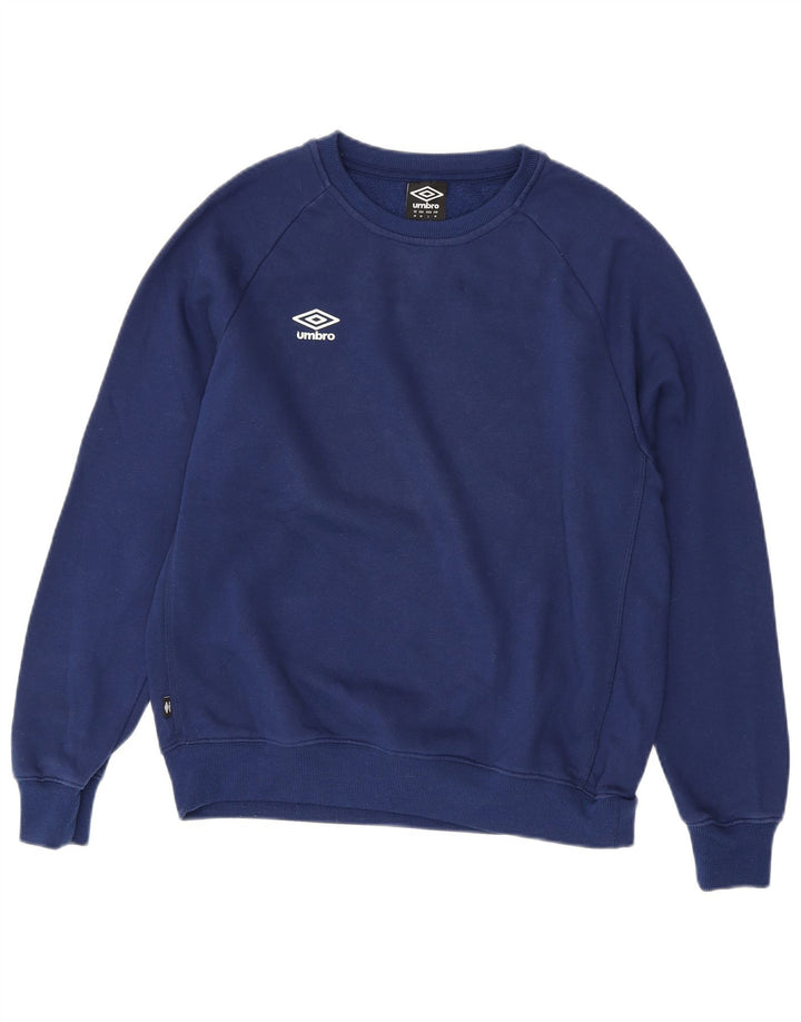 Umbro Herren-Sweatshirt-Pullover aus mittelblauer Baumwolle