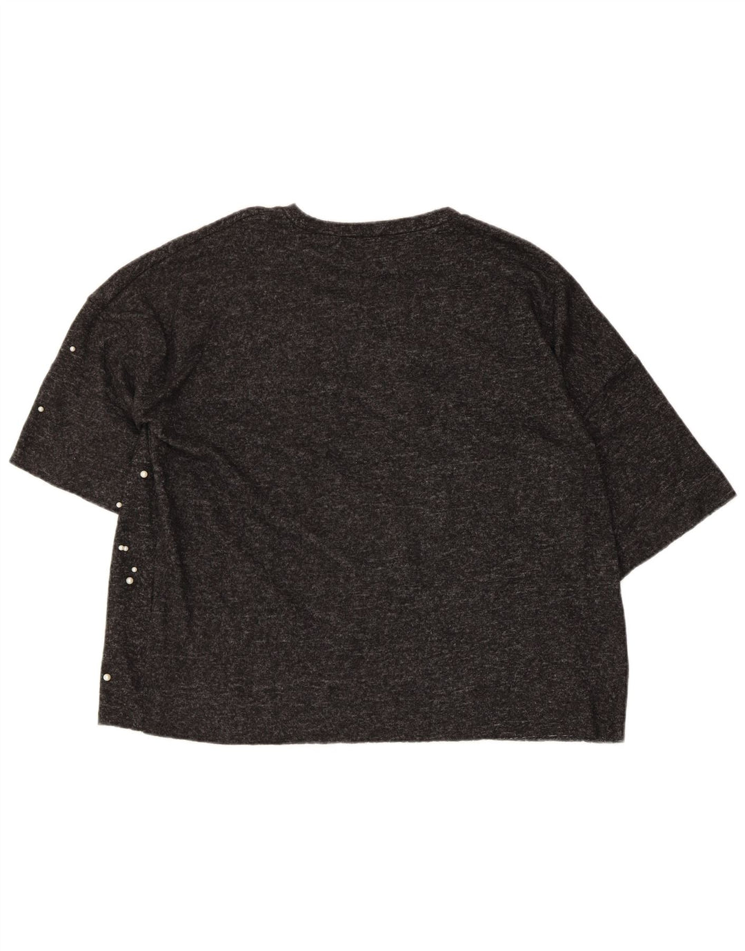 Zara Damen Übergroßes T-Shirt Top UK 10 Small Grau Polyester
