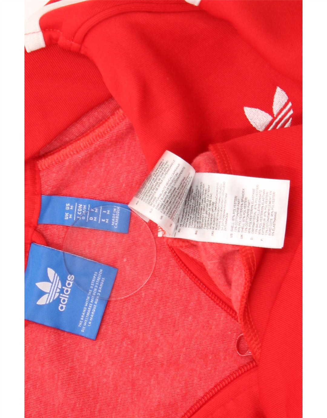 Adidas Herren-Trainingsanzug-Top-Jacke aus mittelrotem Polyester