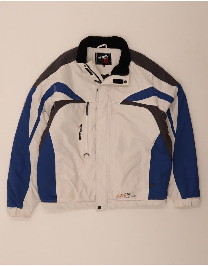 MC Kee's Herren-Skijacke UK 42 XL Weißes Colourblock-Nylon