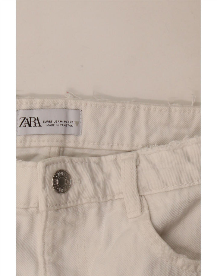 Zara Damen Mini-Jeansrock Medium W28 Weiß
