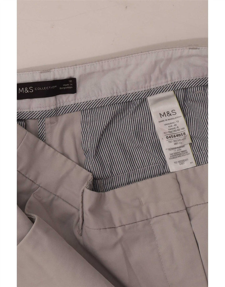 Marks & Spencer Damen Chinoshorts UK 12 Medium W30 Graue Baumwolle