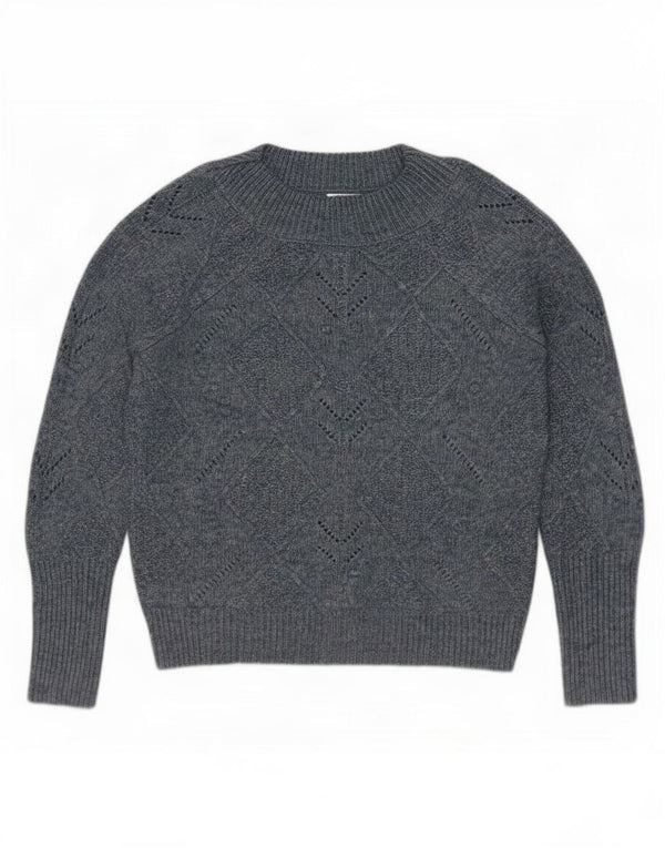 Marks & Spencer Damen Crop Rollkragenpullover Pullover UK 6 XS Blau Acryl